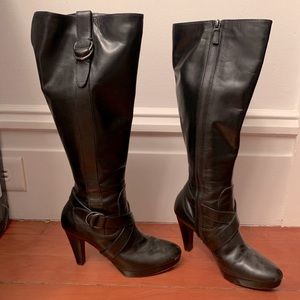 Cole Haan riding boots black leather